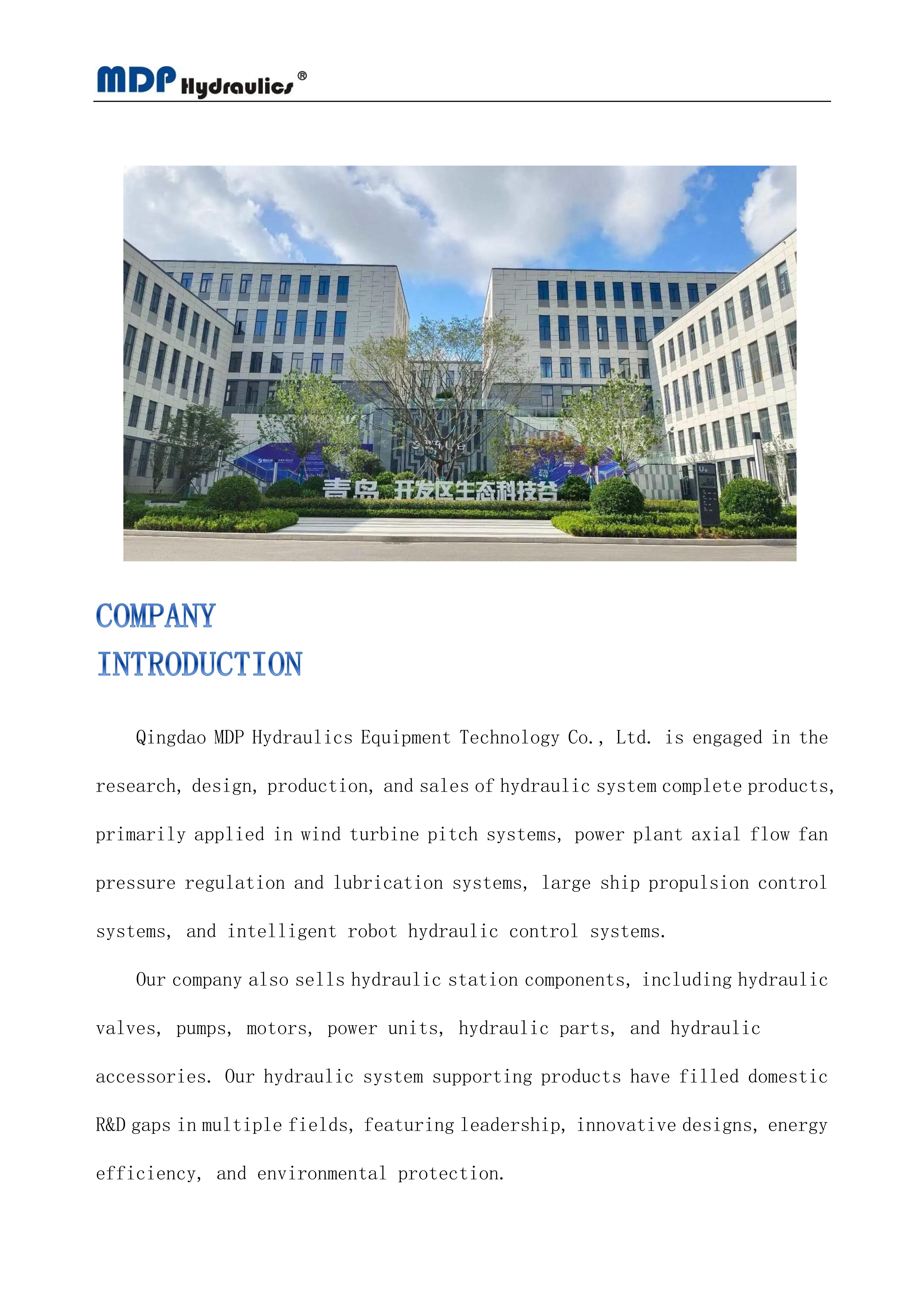 Qingdao MDP Hidrolik Teknolojisi., Co. Ltd